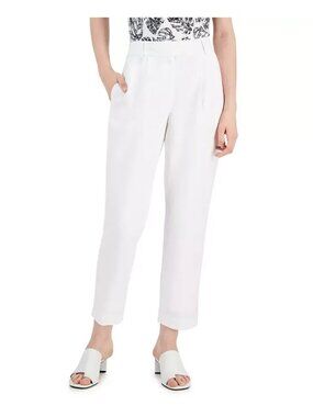 Alfani Linen Blend Tapered Leg Pants, Bright white, Sz. 10